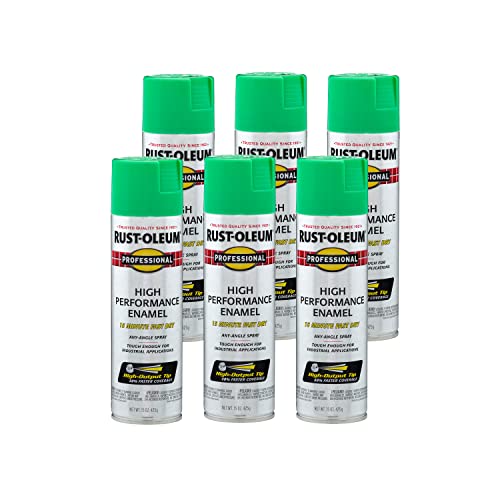 Rust-Oleum Professional High Performance Gloss Safety Green Spray Paint - 6 Pack, 15 Ounce