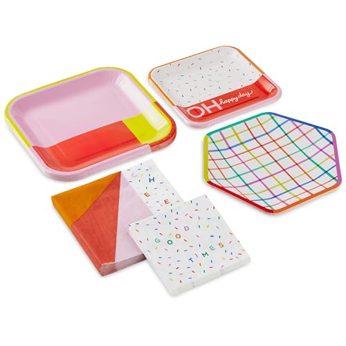 Hallmark Paper Party Plates and Napkins Set for 16 Guests