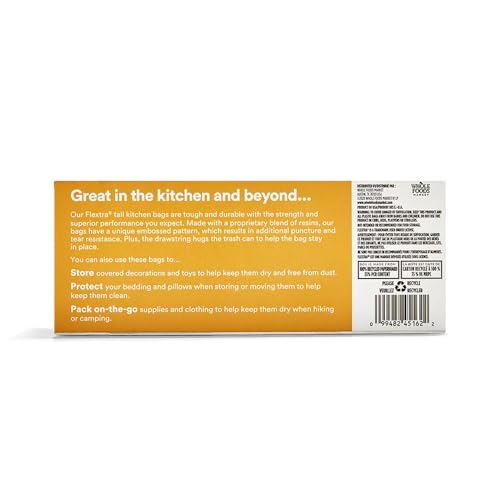 365 by Whole Foods Market Flextra Tall Kitchen Trash Bags, 13 Gallon, 20 Count
