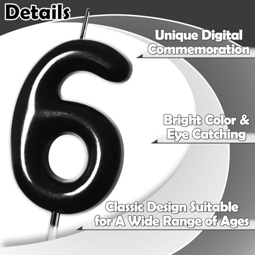 Black 1st Birthday Candle - Elegant Cake Topper for Boys & Girls