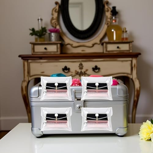 Senyango 4-Pack Mini Clear PVC Makeup Bags with Snap Closure