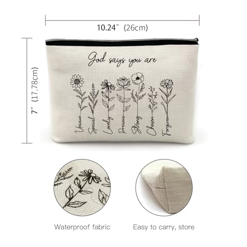 Inspirational Christian Cosmetic Bag & Bible Verse Makeup Pouch