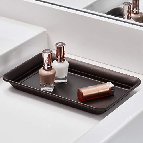 iDesign Metal Vanity Tray for Cosmetics Jewelry & Keys, 6.5x10 Inches, Bronze Finish