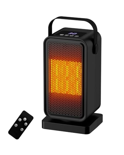 Jyxmor Black Portable Space Heater for Indoor Use, Fast Heating, Dual Modes, Timer & Overheat Protection