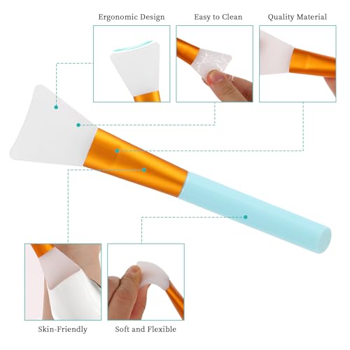 Tucnoeu 8pcs Silicone Face Mask Brush Soft Applicator for Mud and Clay