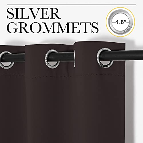 NICETOWN Toffee Brown Blackout Curtain Panel, 55" x 118"