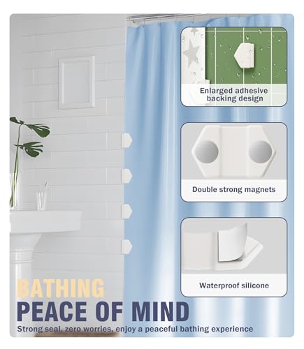 Neepanda 2 Pack Magnetic Silicone Shower Curtain Clips - Anti-Drifting