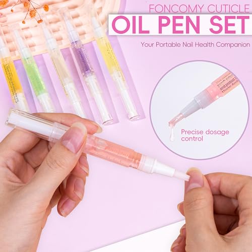 Foncomy 2PCS Cuticle Oil Pen with Nail File Pineapple & Peach