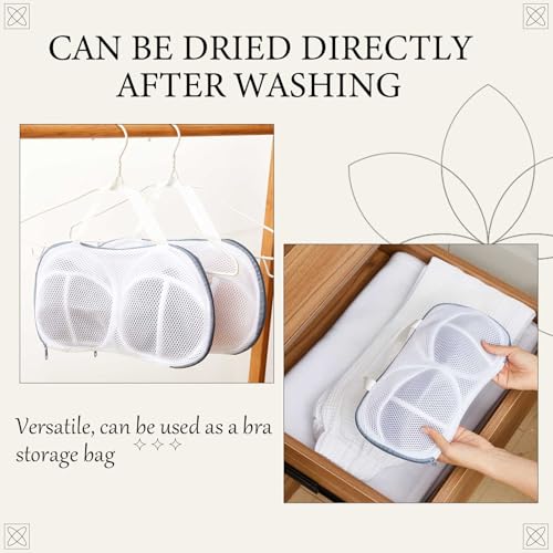 SATINIOR 6 Pack Bra Wash Bags - Mesh Lingerie Protector for A-D Cup