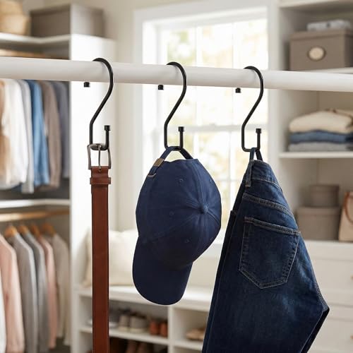 Heavy Duty S Hooks - 12 Pack Reversible Metal Hooks for Kitchen, Bathroom, Garden