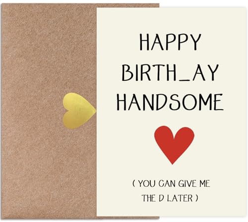 Funny Birthday Card for Men Husband Boyfriend with Envelope