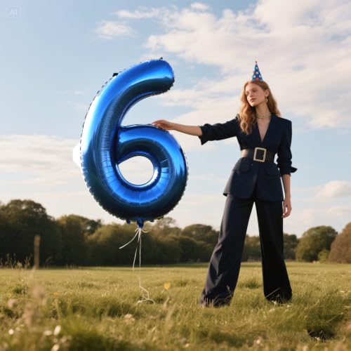 40 Inch Navy Blue Foil Number 60 Balloon for Birthdays & Anniversaries
