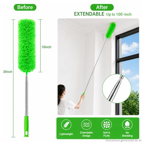 Azun Extendable Microfiber Duster for Ceiling Fans - 30-100 in