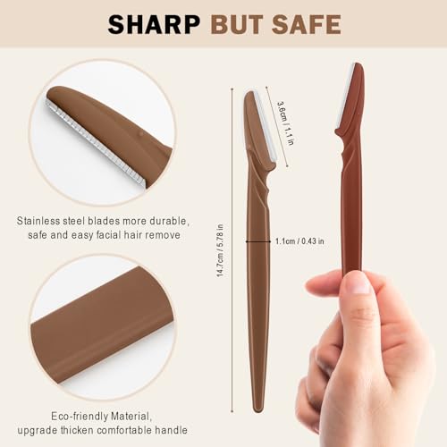 Dermaplane Razor for Women Face - 12 Pack Facial Hair Removal & Eyebrow Shaper