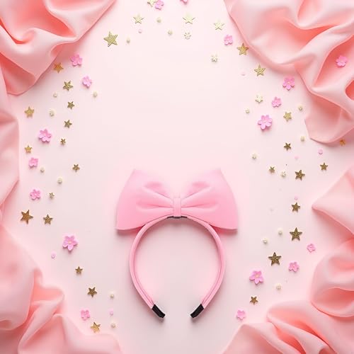 Pink Bow Headband Sweet Bowknot Hair Hoop for Women and Girls