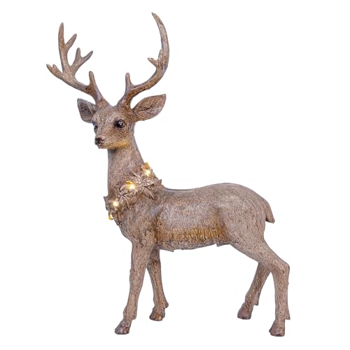 Indoor Outdoor Holiday Buck Deer Lighted Decor - Brown, 21 Inch