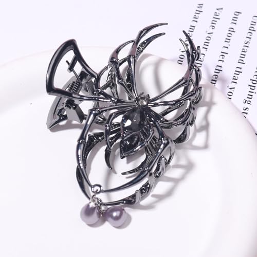 Spider Hair Claw Clip Metal Rhinestone Halloween Hair Accessory