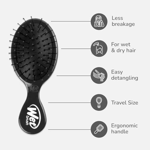Wet Brush Mini Detangler Hair Brush - Black Travel Size Detangling Tool