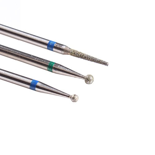 3PCS Diamond Cuticle Nail Drill Bits Rotary Burrs Set