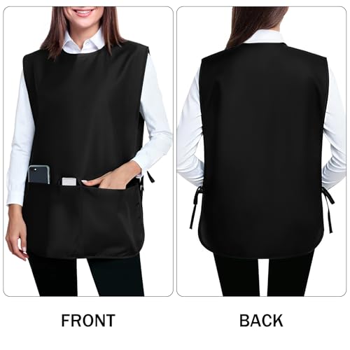 BOHARERS Smock Cobbler Apron A1-Black (19.7''x27.6'') with 3 Pockets