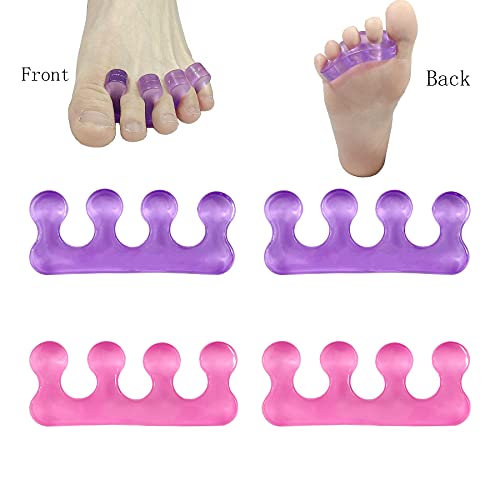 Ronchall 4Pcs Soft Toe Separators for Pedicure and Nail Polish Grooming
