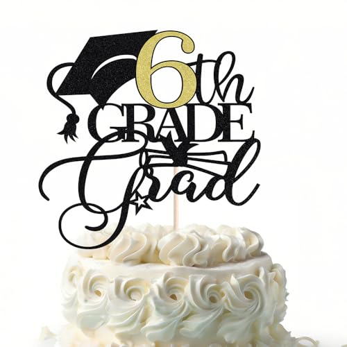 6th Grade Graduation Cake Topper - Class of 2026 Decor