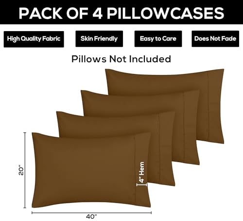King Size Pillow Cases Set of 2 - Ultra Soft Microfiber Covers