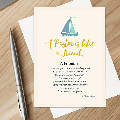 Christian Ministry Appreciation Card 5x7 Inches for Pastors & Staff