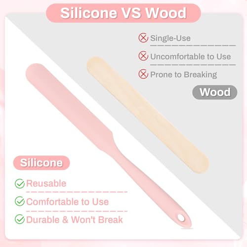 RAQEHO Reusable Silicone Wax Spatulas, 3-Piece Non-Stick Applicator Sticks