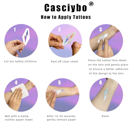 Casciybo Dark Fantasy Temporary Tattoos Rune Makeup Stickers for Cosplay