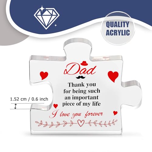 Acrylic Heart Block for Dad - Sentimental Father's Day Gift