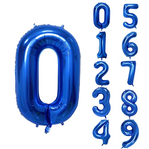 Keyali 40-Inch Number 0 Foil Helium Balloon - Dark Blue Birthday & Party Decoration