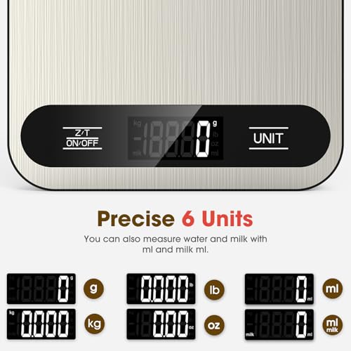 Mik-Nana Digital Kitchen Food Scale, 22lb Capacity with Tare Function