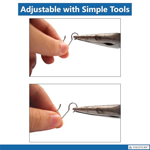 NACETURE 30 Pack Stainless Steel Curtain Hooks with Rings