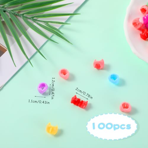 100 Pcs Rainbow Star Mini Hair Claw Clips and Braid Beads, Colorful Y2K Hair Accessories for Girls