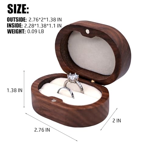Handmade Wooden Ring Box for Engagement or Wedding - Rustic Design