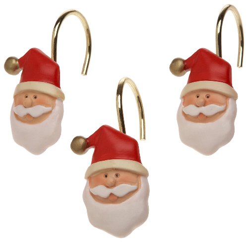 Carnation Home Fashions Santa Claus Shower Curtain Hooks - Set of 12