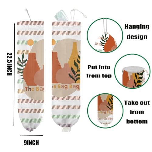 Wall Mount Grocery Bag Holder - Large Reusable Organizer for 50+ Bags