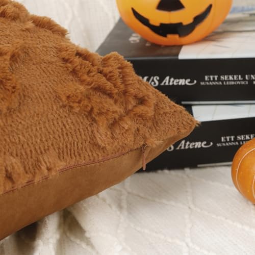 All Smiles Rust Fall Outdoor Decorative Throw Pillow Covers 16x16 Set of 2 Maple Leaves