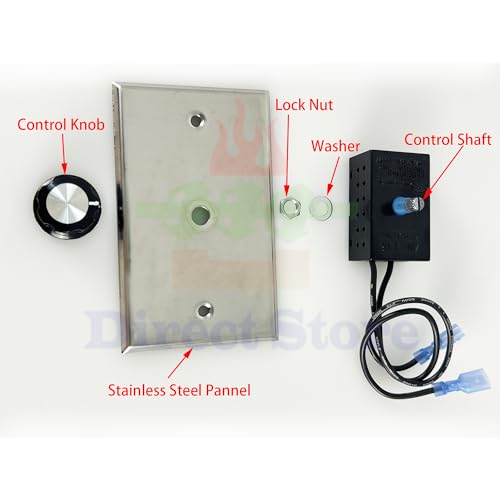 Variable Speed Fireplace Fan Control Kit - Electric Rheostat Switch for Blower Fans
