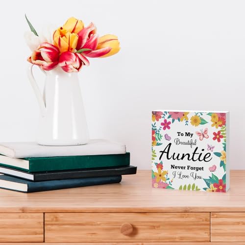 Aunt-Style Wooden Sign for Home Office Desk Decor - Christmas Birthday Gift from Niece Nephew - Variation 5