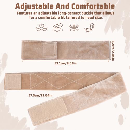Gemoioio 6 Pack Velvet Wig Grip Band with Hair Nets Non-Slip Adjustable