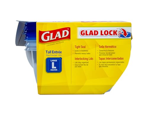 GladWare Tall Square Containers - 42 oz, 3 Count (Pack of 6)
