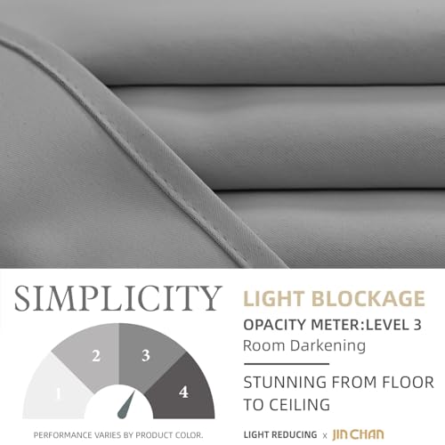 jinchan 18-Inch Solid Grey Kitchen Valance – Light Filtering Design