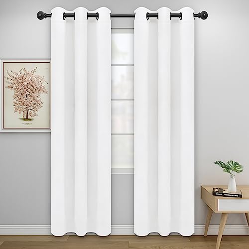 Easy-Going Thermal Grommet Curtains - 2 Panels, 34x72 in, White