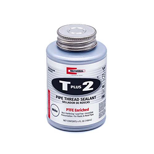 RectorSeal T Plus 2 Pipe Thread Sealant, PTFE Enriched, 4 oz Non-Hardening