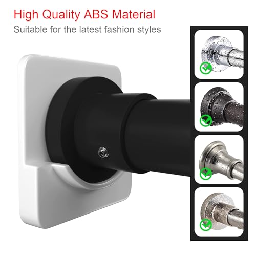 ICERO Shower Curtain Rod Holders - No Drill, Strong Adhesive, 2 Pack