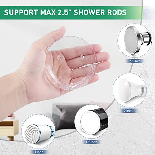 Kitosun Shower Curtain Rod Holders - 2pcs Clear Adhesive Brackets