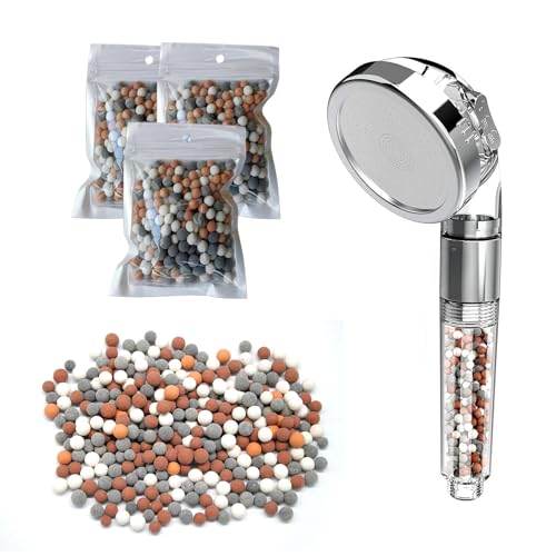 3 Packs Shower Head Filter Beads Replacement - White, Red, Orange, Gray