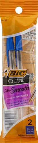 BIC Cristal Blue Medium Point Ball Pens - 2-Pack